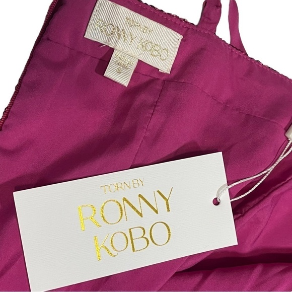 NWT Ronny Kobo Sequin Bow Embellished Lindsay Dress in Tulip sz S - Picture 3 of 13